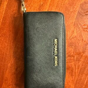 Michael Kors Black Zip-Around Wallet